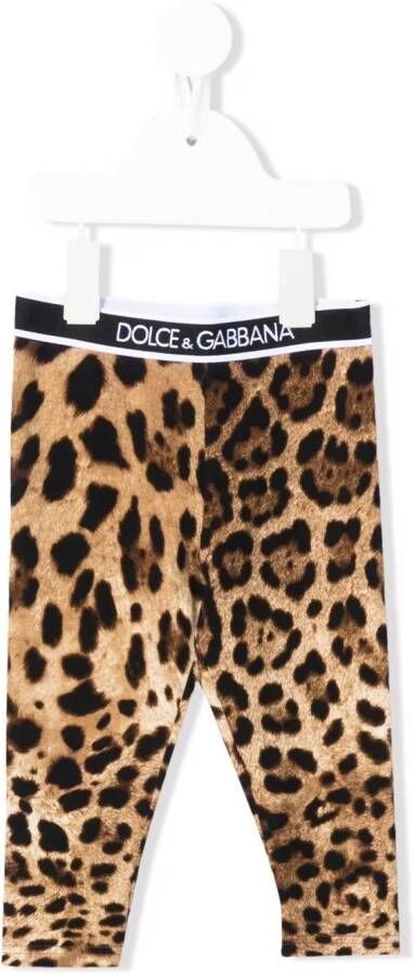 Dolce & Gabbana Kids Legging met luipaardprint Beige