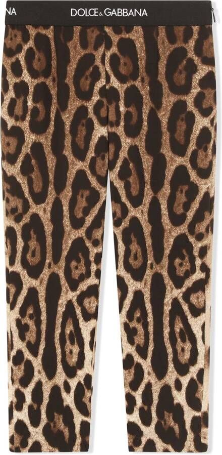 Dolce & Gabbana Kids Legging met luipaardprint Bruin