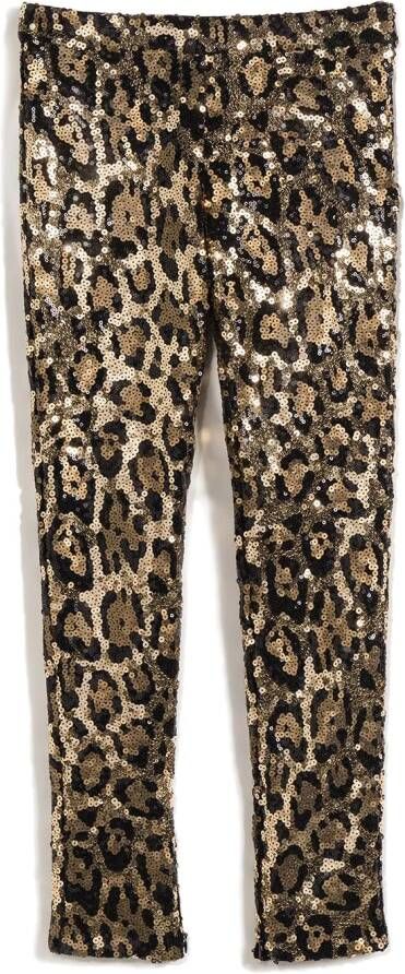Dolce & Gabbana Kids Legging met luipaardprint en pailletten Goud
