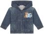 Dolce & Gabbana Kids Spijkerstof hoodie met logoprint Blauw - Thumbnail 1