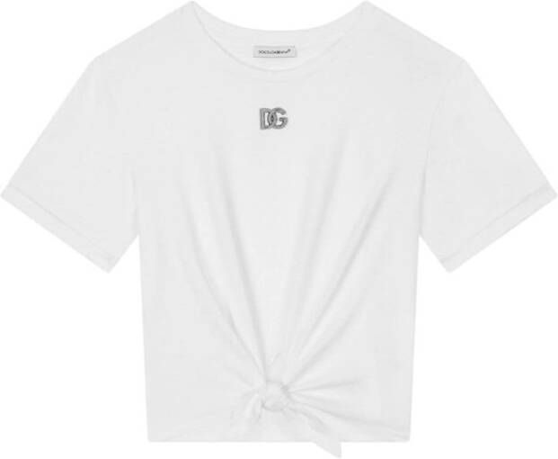 Dolce & Gabbana Kids T-shirt met logoplakkaat Wit