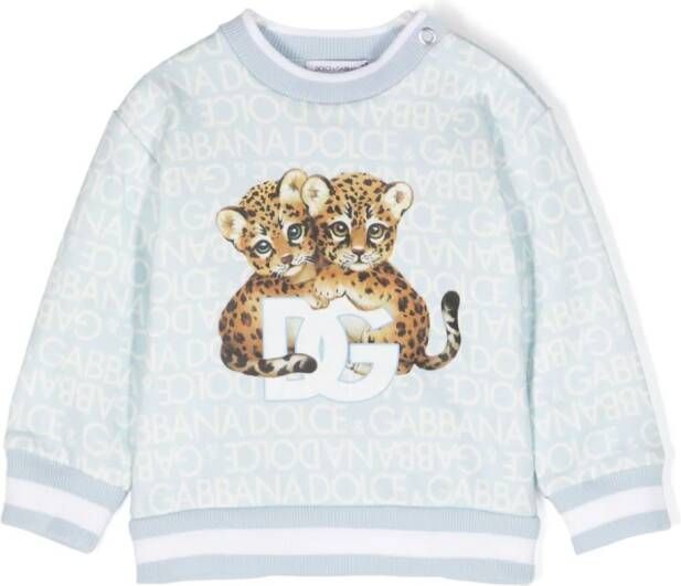 Dolce & Gabbana Kids Sweater met logoprint Blauw