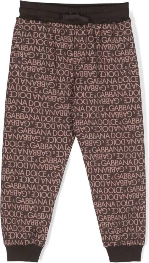 Dolce & Gabbana Kids Trainingsbroek met logoprint Bruin