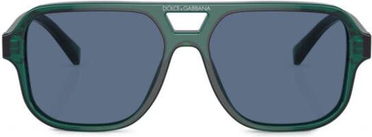 Dolce & Gabbana Kids Zonnebril met vierkant montuur Groen