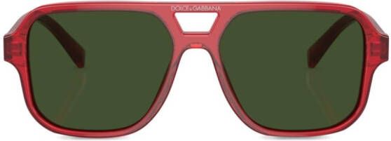 Dolce & Gabbana Kids Zonnebril met vierkant montuur Rood