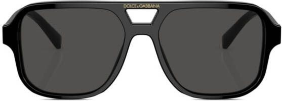 Dolce & Gabbana Kids Zonnebril met vierkant montuur Zwart