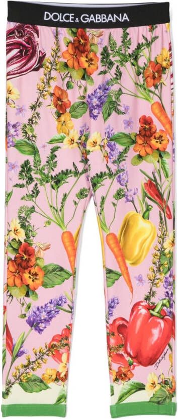 Dolce & Gabbana Kids Broek met logoband Roze