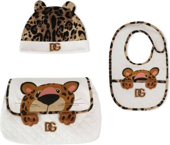 Dolce & Gabbana Kids Geschenkset met luipaardprint Wit