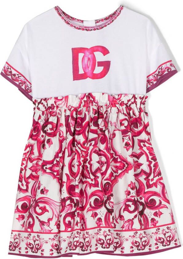 Dolce & Gabbana Kids Mouwloze mini-jurk Roze