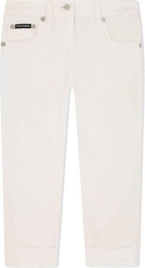 Dolce & Gabbana Kids Jeans met borduurwerk Wit