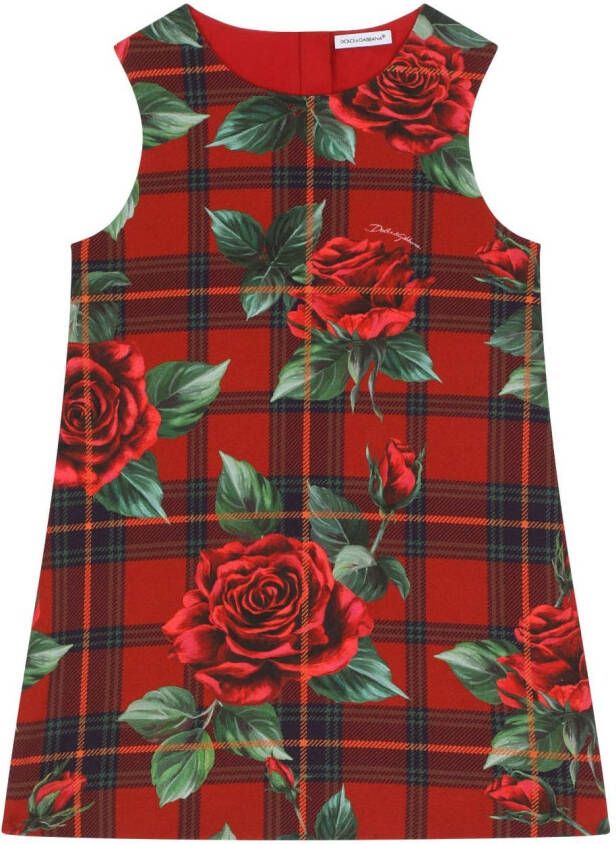 Dolce & Gabbana Kids Mini-jurk met tartan ruit Rood