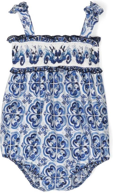 Dolce & Gabbana Kids Mouwloze jurk Blauw