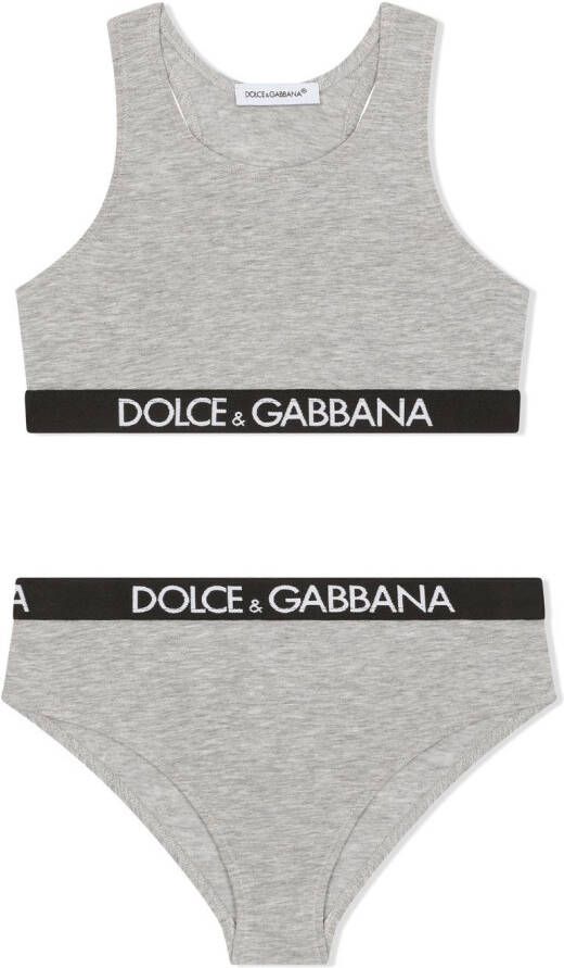 Dolce & Gabbana Kids Ondergoed met logoband Grijs
