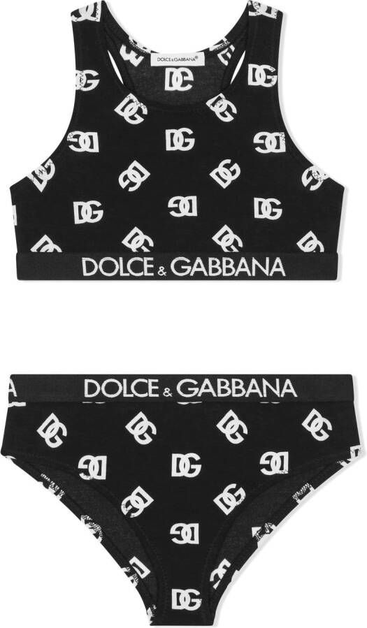 Dolce & Gabbana Kids Ondergoed met DG-logo Zwart