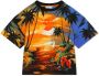 Dolce & Gabbana Kids T-shirt met palmboomprint Oranje - Thumbnail 1