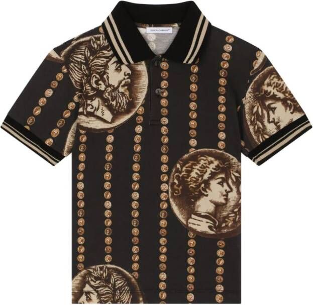 Dolce & Gabbana Kids Poloshirt met logoprint Bruin