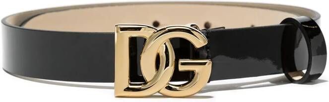 Dolce & Gabbana Kids Riem met DG gesp Zwart