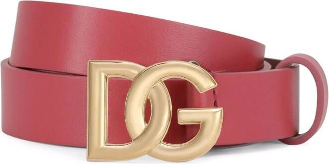 Dolce & Gabbana Kids Leren riem Roze