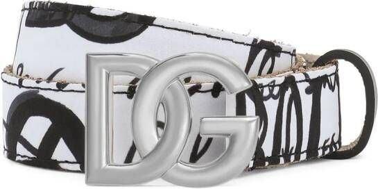Dolce & Gabbana Kids Riem met logoprint Wit