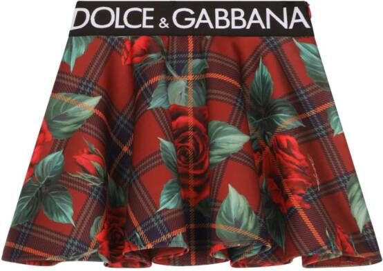 Dolce & Gabbana Kids Rok met tartan ruit Rood
