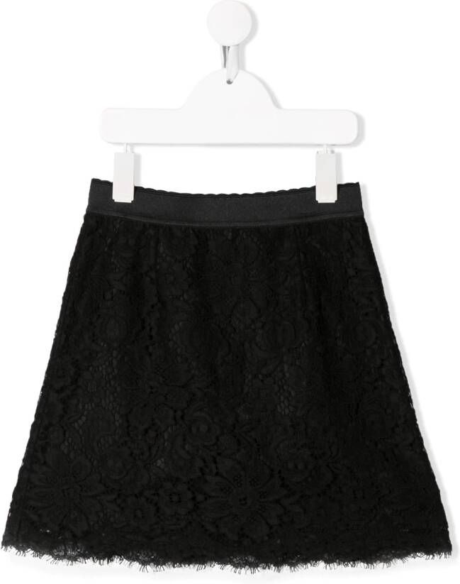 Dolce & Gabbana Kids Rok van kant Zwart