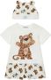 Dolce & Gabbana Kids Romper en muts met luipaardprint Beige - Thumbnail 1