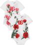 Dolce & Gabbana Kids Romper met bloe print Wit - Thumbnail 1