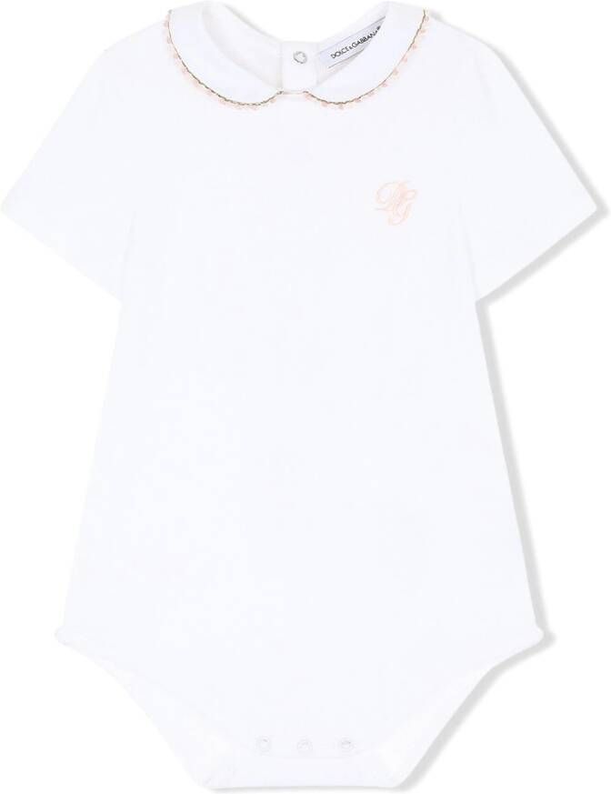 Dolce & Gabbana Kids Romper met borduurwerk Wit