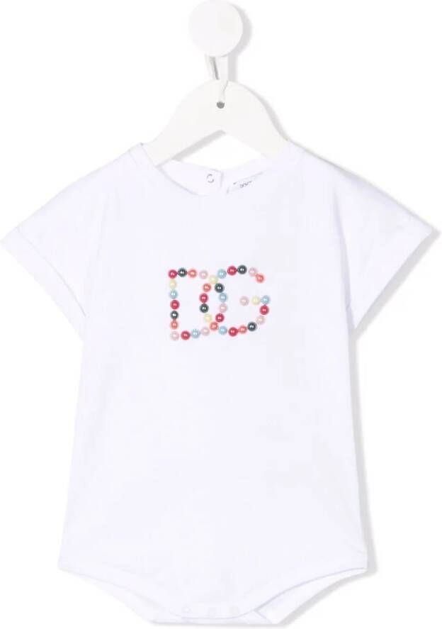 Dolce & Gabbana Kids Romper met logo Wit