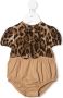 Dolce & Gabbana Kids Romper met luipaardprint kinderen katoen Spandex Elastane 12 18 Bruin - Thumbnail 1