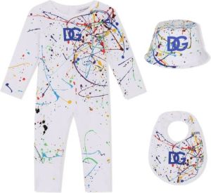Dolce & Gabbana Kids Romper set met print Wit