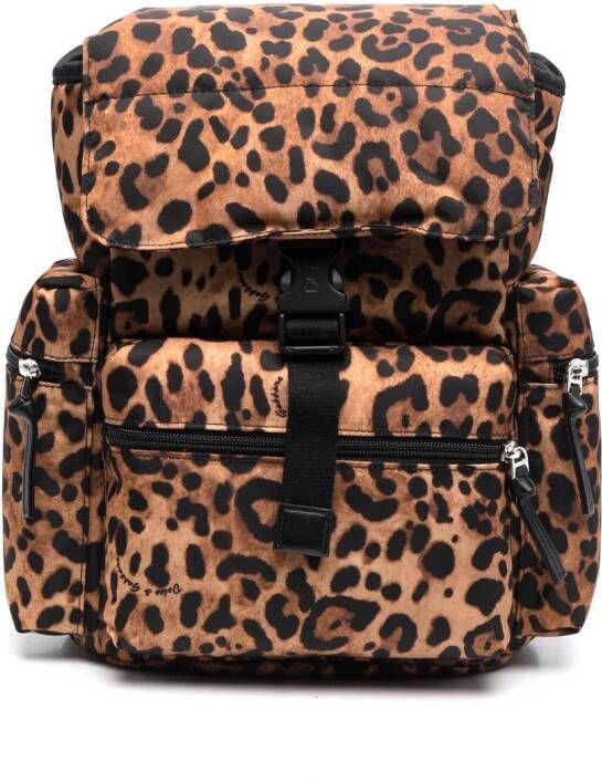 Dolce & Gabbana Kids Rugzak met luipaardprint Bruin