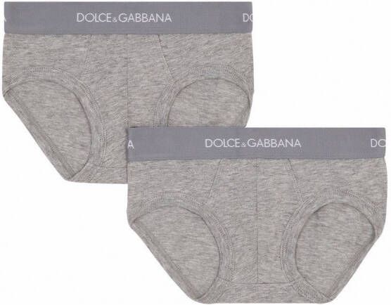 Dolce & Gabbana Kids Set van 2 boxershorts Grijs