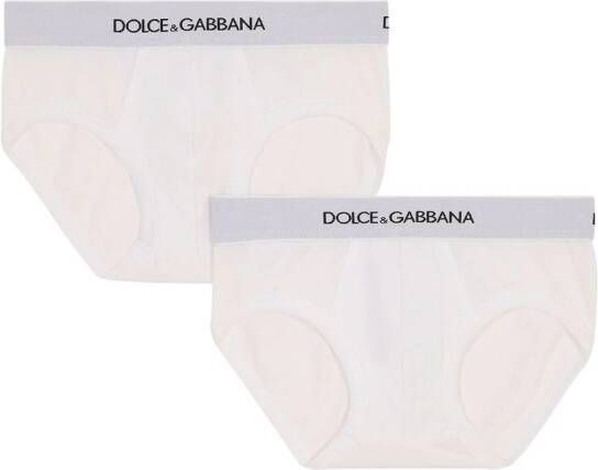 Dolce & Gabbana Kids Set van 2 boxershorts Wit