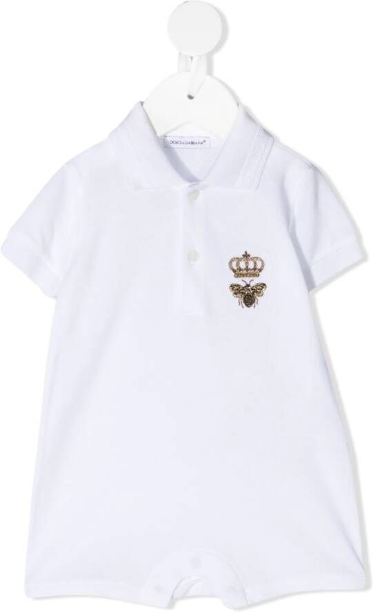 Dolce & Gabbana Kids Shirt met borduurwerk kinderen polyamide Polyester Lurex katoen Viscose 12 18 Wit