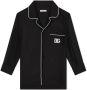 Dolce & Gabbana Kids Zijden pyjamashirt met geborduurd logo Zwart - Thumbnail 1