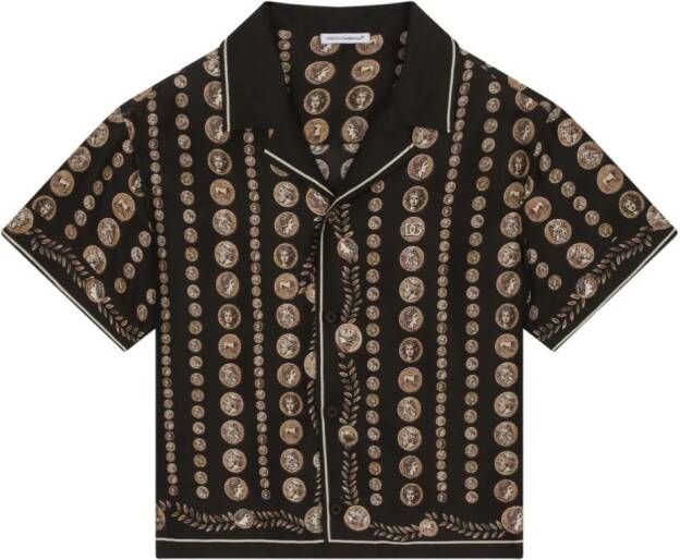 Dolce & Gabbana Kids Shirt met logoprint Zwart
