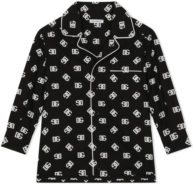 Dolce & Gabbana Kids Pyjamashirt met DG-logo Zwart