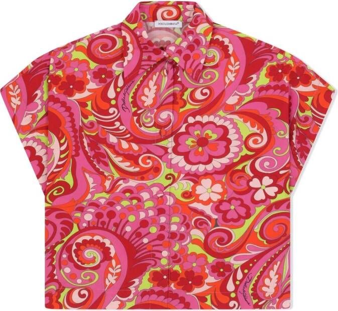 Dolce & Gabbana Kids Shirt met paisley-print Roze