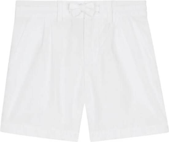 Dolce & Gabbana Kids Popeline shorts met logo label Wit