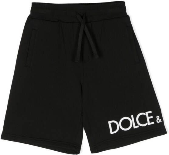 Dolce & Gabbana Kids Shorts met logoprint Zwart