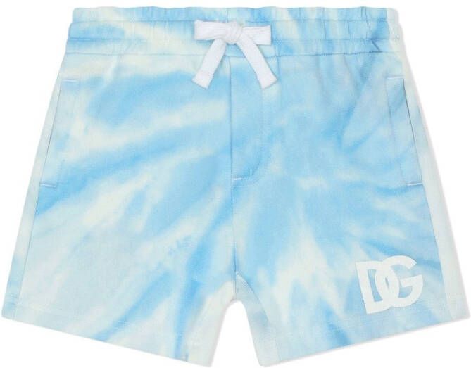 Dolce & Gabbana Kids Shorts met tie-dye print Blauw