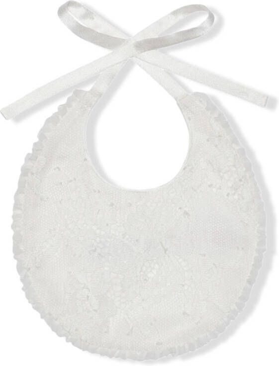 Dolce & Gabbana Kids Slabbetje met kant Wit
