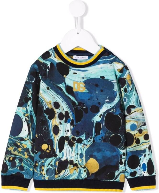 Dolce & Gabbana Kids Sweater met abstracte print Blauw