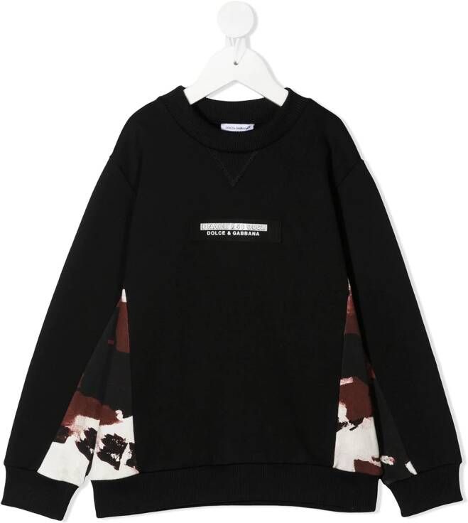 Dolce & Gabbana Kids Sweater met camouflageprint Zwart