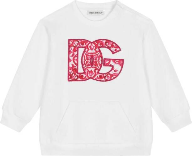 Dolce & Gabbana Kids Sweater met geborduurd logo Wit