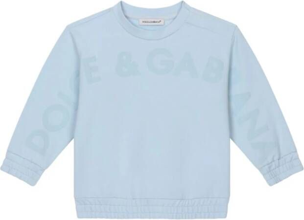 Dolce & Gabbana Kids Sweater met logo-reliëf Blauw