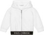 Dolce & Gabbana Kids Hoodie met rits en logoband Wit - Thumbnail 1