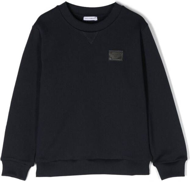 Dolce & Gabbana Kids Sweater met logopatch Blauw