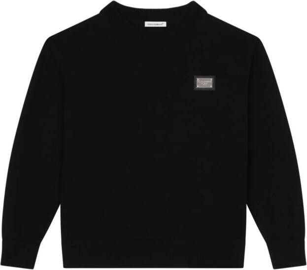 Dolce & Gabbana Kids Sweater met logoplakkaat Zwart